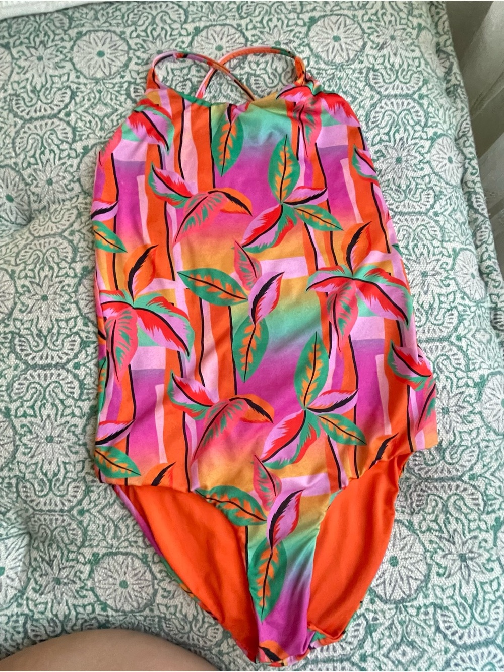 Beach Riot Orange and Pink Floral Lined Swimwear